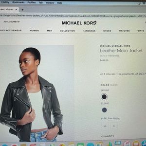 Leather Moto Jacket- Michael Kors